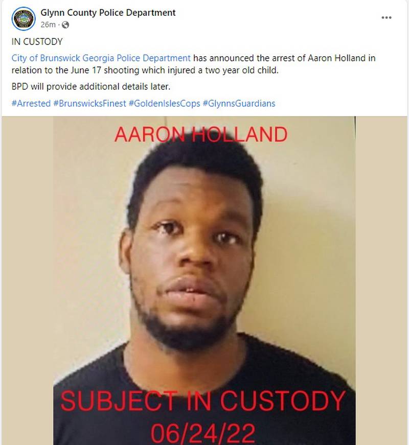 Aaron Holland in custody
