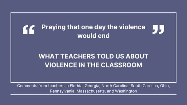 Photos: What teachers told us about violence in the classroom
