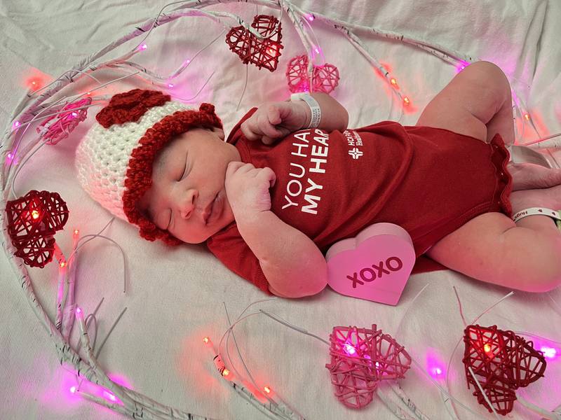 A beautiful baby girl was born today on Valentine’s Day at HCA Florida Memorial Hospital.