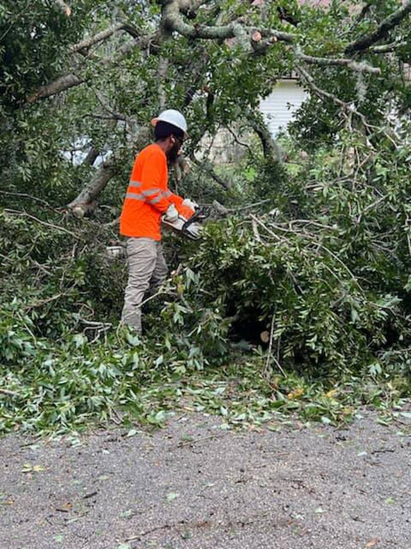 City of Jacksonville workers beginning cleanup.