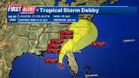 Tracking the Tropics: Tornado Watch issued for all of North Florida due to Tropical Storm Debby