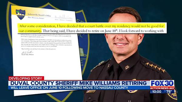 Jacksonville Sheriff Mike Williams will retire June 10 to avoid ‘court battle’ over residency