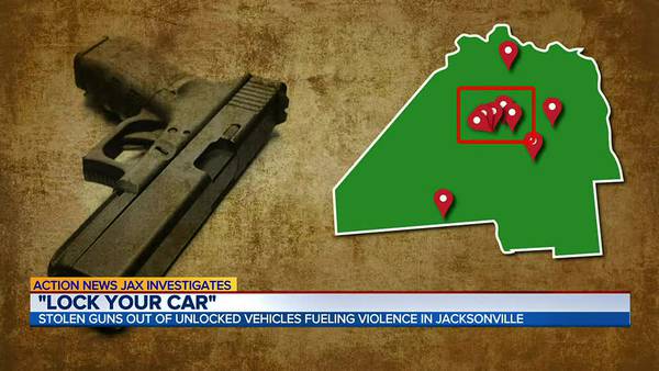 INVESTIGATES: Guns stolen from unlocked cars lead to Jacksonville crime