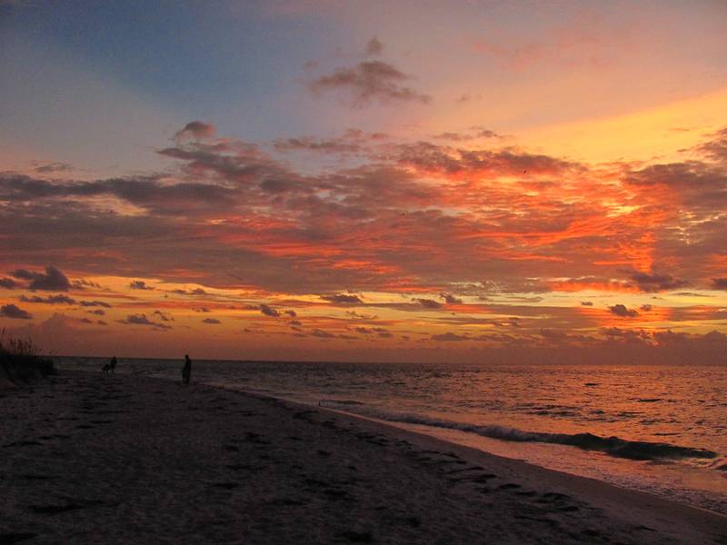 One of many Anna Maria Island's fire sunsets with distinctive orange hues.
