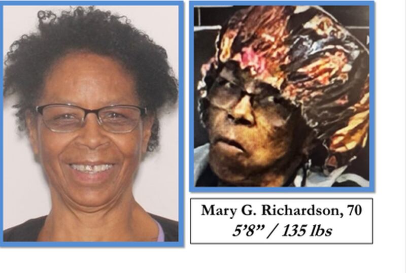 Mary Richardson, was reported missing in the 5800 block of Blanding Boulevard after leaving her living facility on foot in an unknown direction.