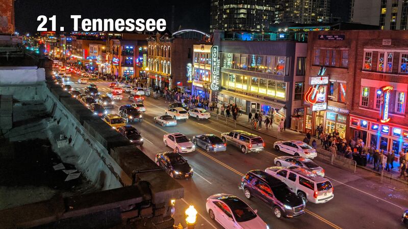 Tennessee: 25.12 driving incidents per 1,000 residents