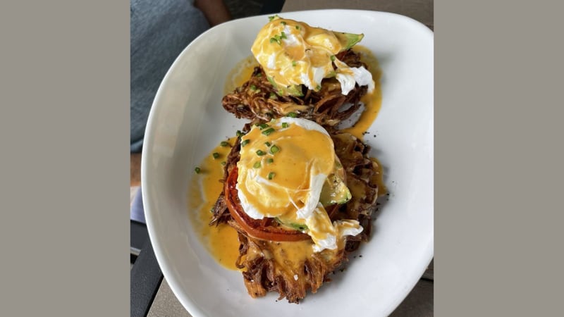 Potato Cake Eggs Benedict from River & Post (Photo courtesy of Yelp)