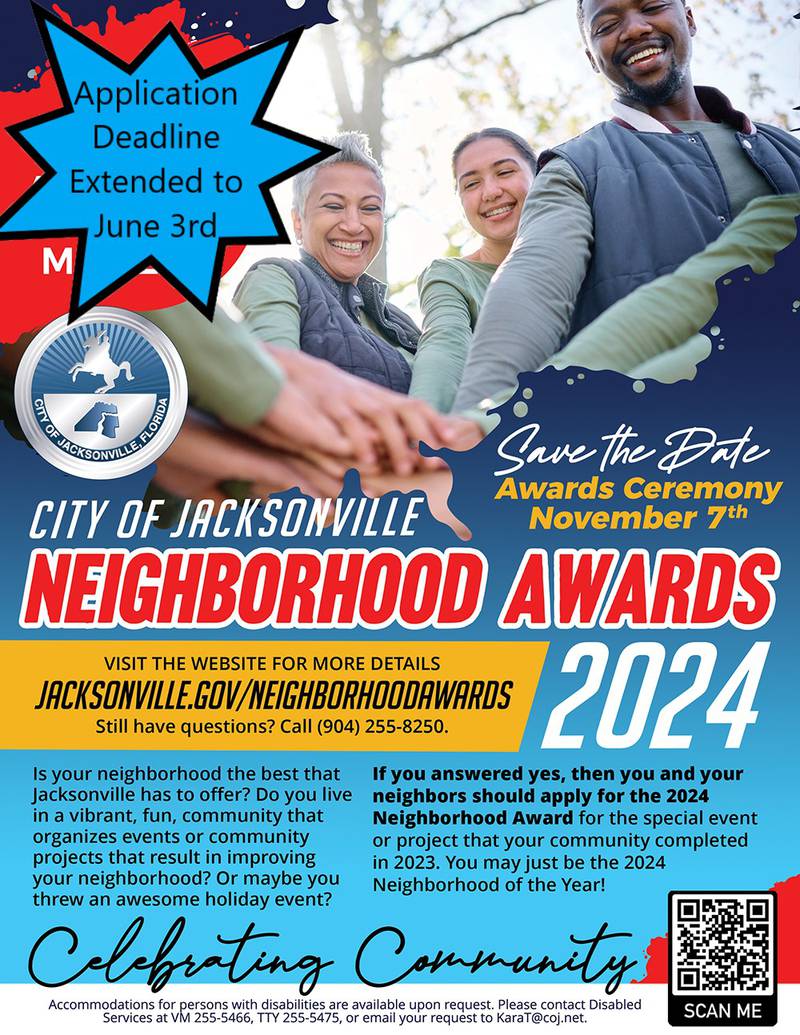 The application deadline for the 2024 Neighborhood Awards has been extended to June 3.