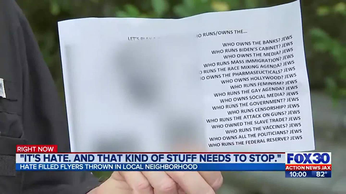 More hate-filled flyers found tossed onto Jacksonville residents’ lawns ...