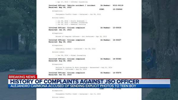 INVESTIGATES: JSO officer facing felony charges also has long history of complaints