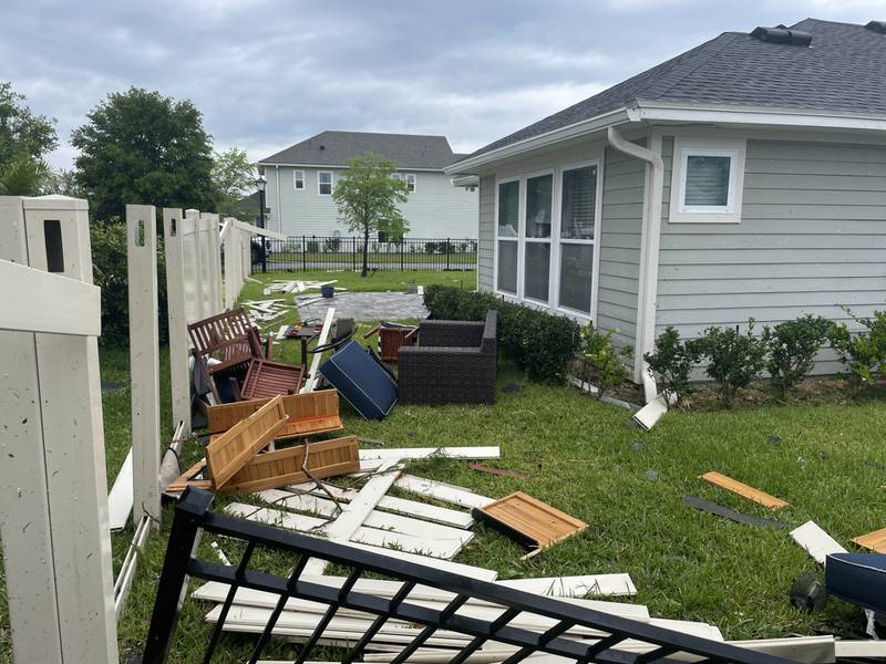 Damage in the Trailmark neighborhood after tornado comes through St. Johns County