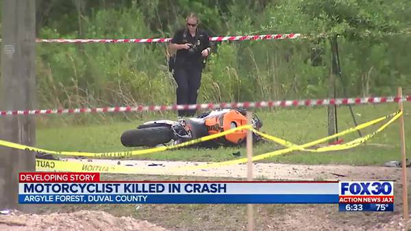 Fatal motorcycle crash reported on Argyle Forest Blvd