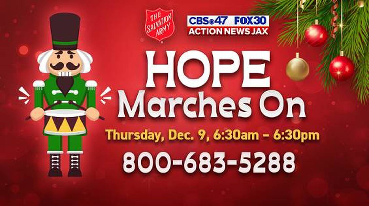 Action News Jax partners with the Salvation Army of Northeast Florida for the 1-day Hope Marches On telethon.