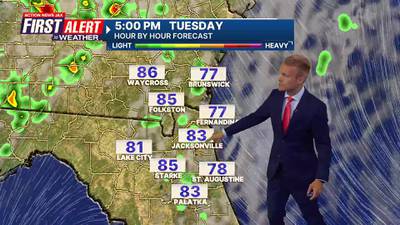 Warm afternoons with a few showers Tuesday
