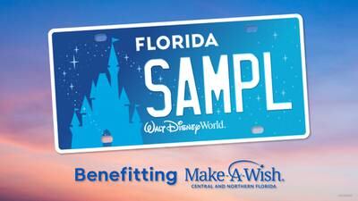 Walt Disney World releases newly designed Florida license plate benefiting Make-A-Wish