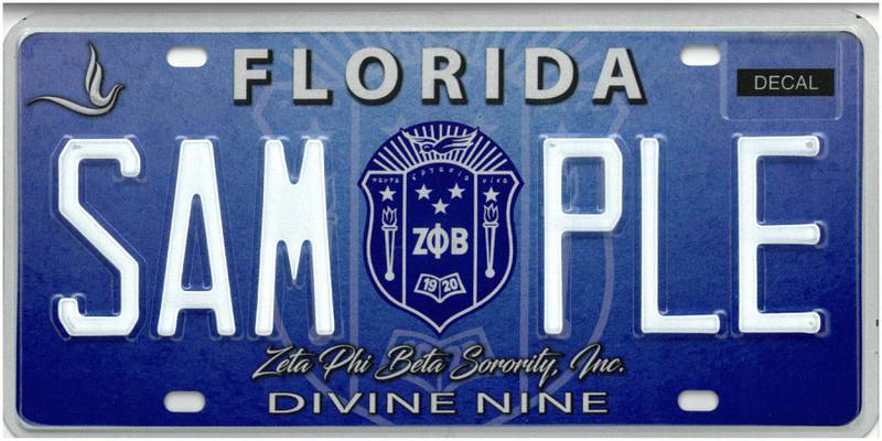 Zeta Phi Beta Florida specialty plate