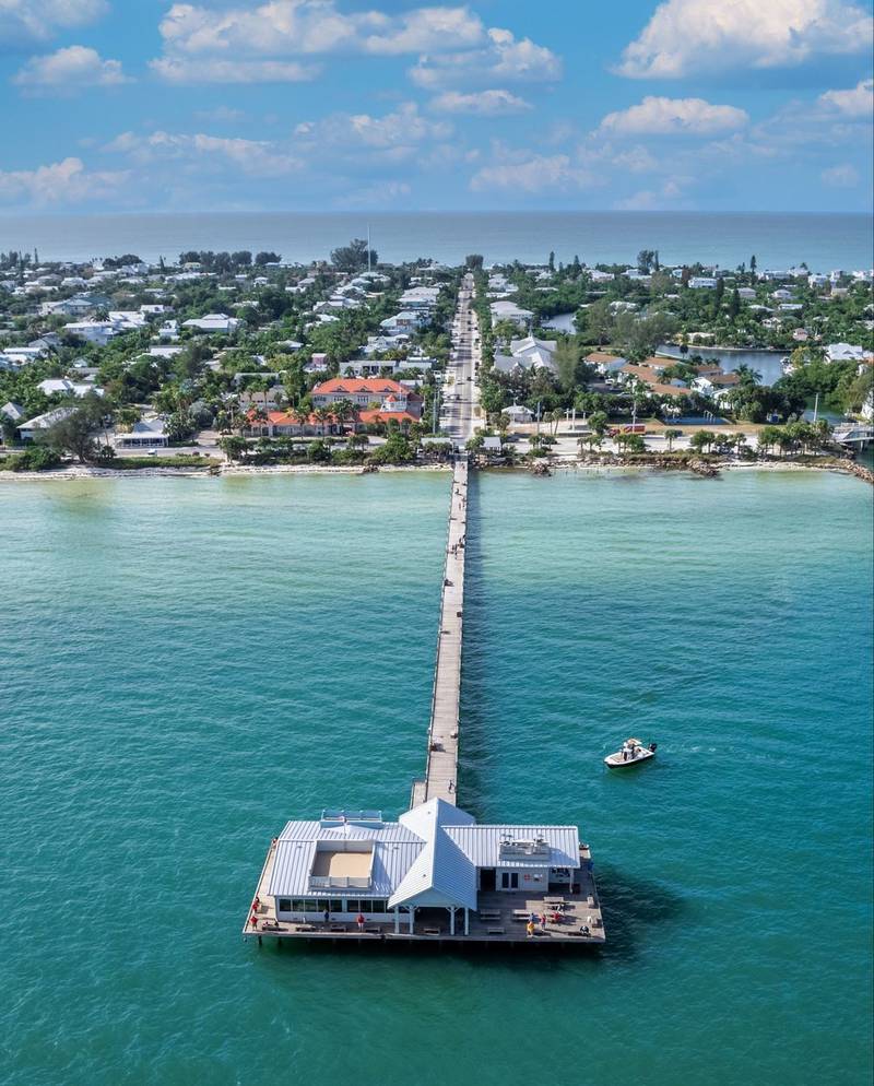 Take a long walk over the ocean on this Anna Maria Beach pier. Fishing welcomed of course.