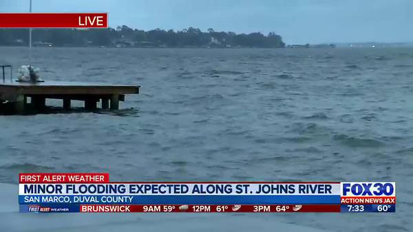 Flooding conditions in San Marco and Downtown Jacksonville