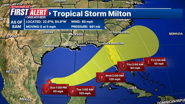 Tropical Storm Milton forms in the Gulf, expected to strengthen as it approaches Florida