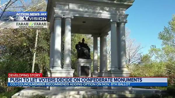 Jacksonville Councilman proposes letting voters decide removal of all monument types in Jacksonville