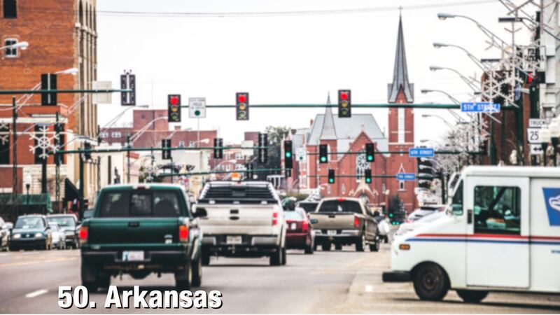 Arkansas: 12.81 driving incidents per 1,000 residents