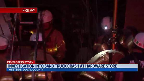 Investigation into sand truck crash at Jacksonville hardware store