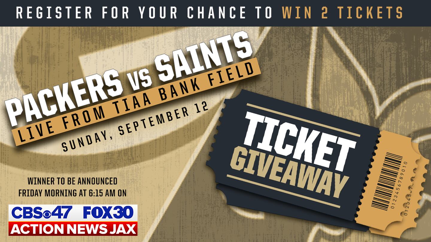 Win tickets to the Saints vs. Packers game at TIAA Bank Field in