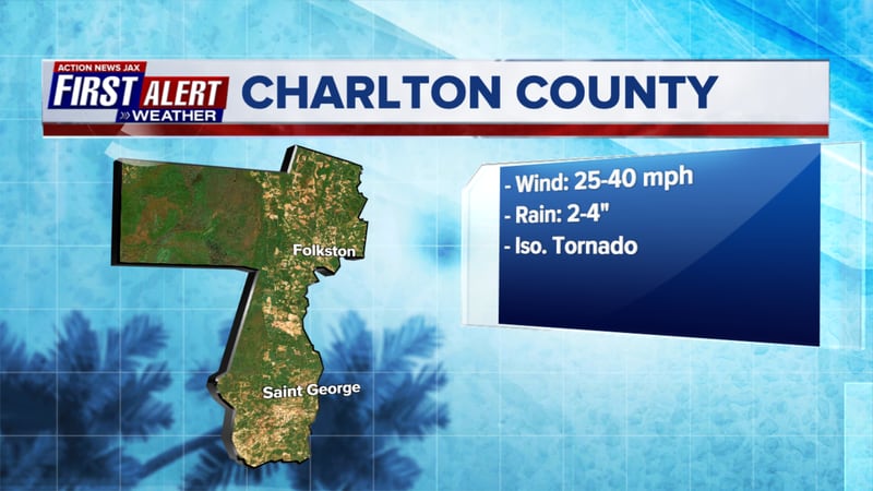 Nicole: Forecasted impacts for Charlton County, Ga.
