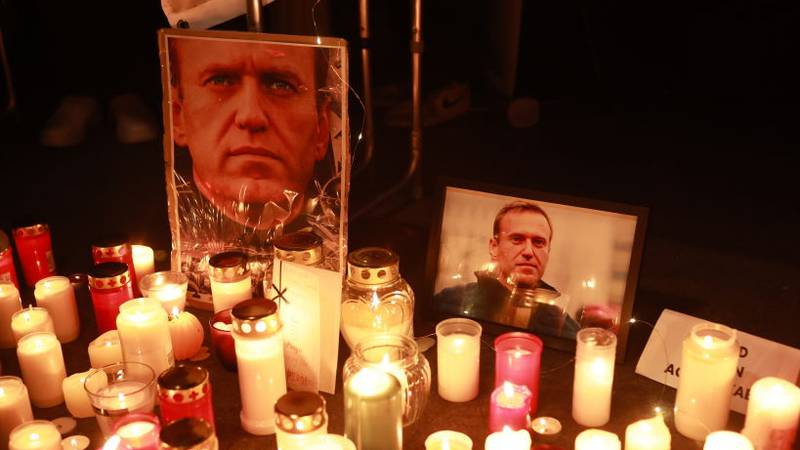 MUNICH, GERMANY - FEBRUARY 16: People light candles during a vigil for Alexiei Navalny in front of the Russian Consulate General on February 16, 2024 in Munich, Germany. The death of Russian opposition politician, Alexi Navalny, 47, was announced this morning by the Russian Prison Service. Alexei Anatolievich Navalny was a Russian opposition leader, lawyer, anti-corruption activist and political prisoner. Born in Butyn' in 1976, he refounded the Russia of the Future party in 2018 and organised anti-government demonstrations. He was an advocate against corruption in Russia, and against President Vladimir Putin and his government. Navalny was hospitalised in 2020 for poisoning by a novichok agent and accused President Putin of being responsible. An investigation implicated agents from the Federal Security Service. In 2022 he was jailed for nine years after a trial for embezzlement which was labelled a sham by Amnesty International. He is survived by his wife, Yulia Navalnaya and two children. (Photo by Johannes Simon/Getty Images)