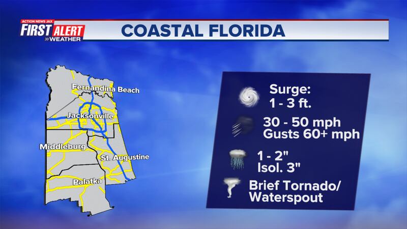 Idalia's expected impacts to coastal Florida.