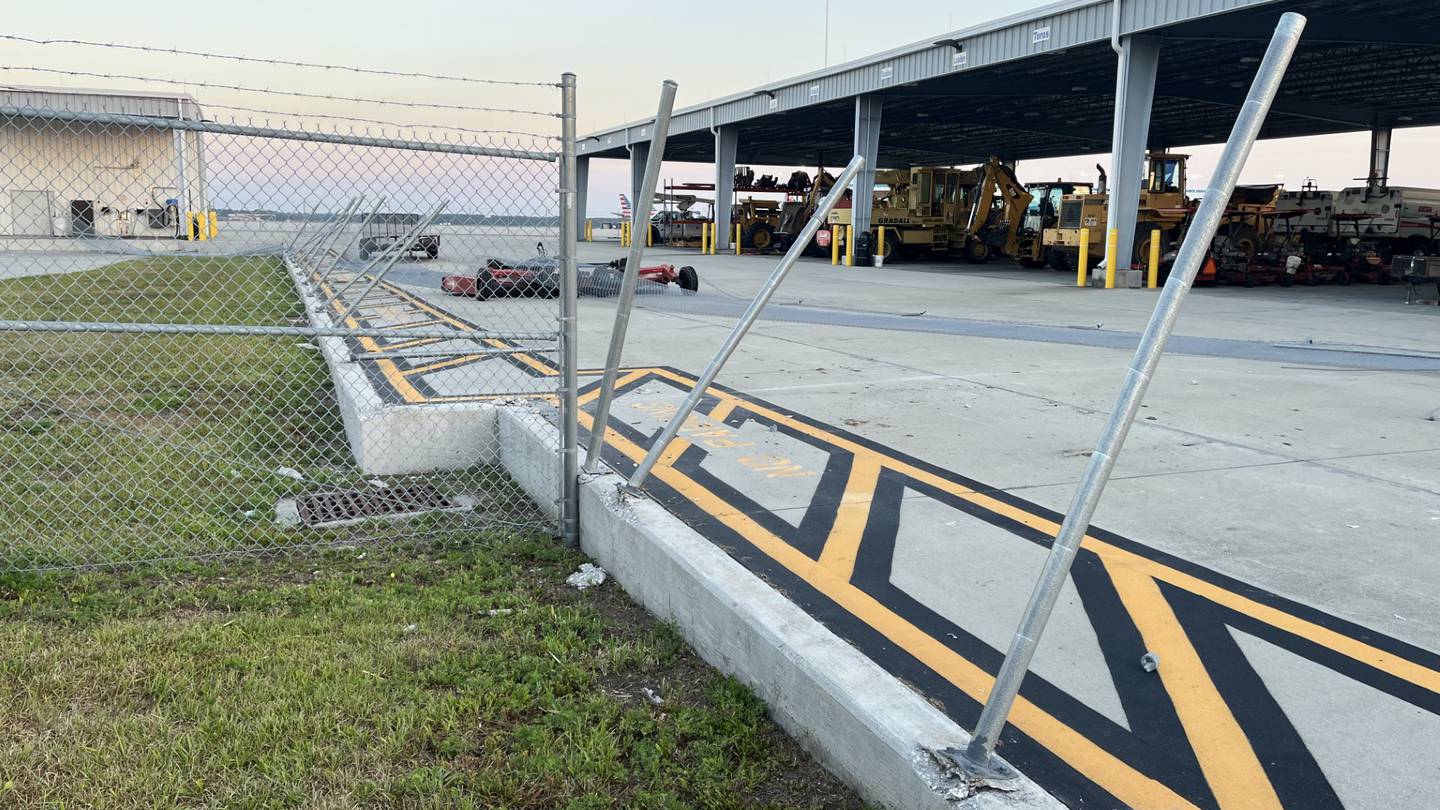 Photos: Damage at Jacksonville International Airport security fence ...