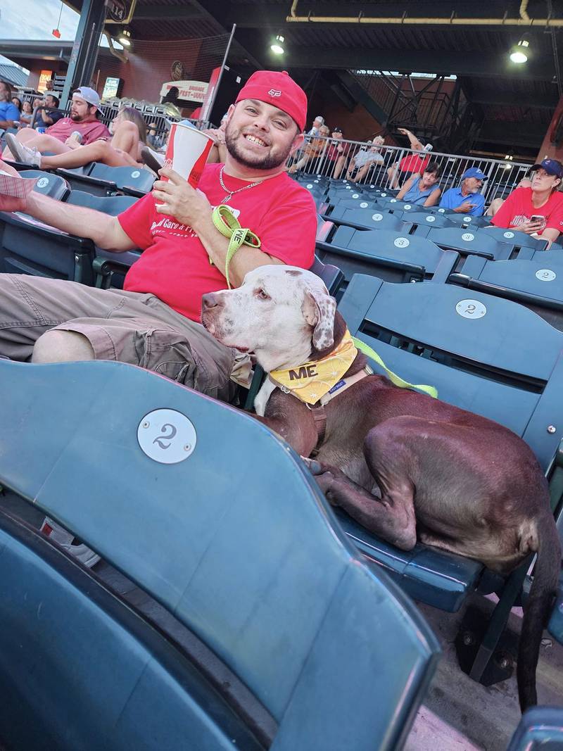 One of ACPS' dogs to adopt was locked into the action on Wednesday.