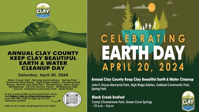 A trash cleanup followed by an EcoFest will take place in Clay County to celebrate Earth Day on April 20.