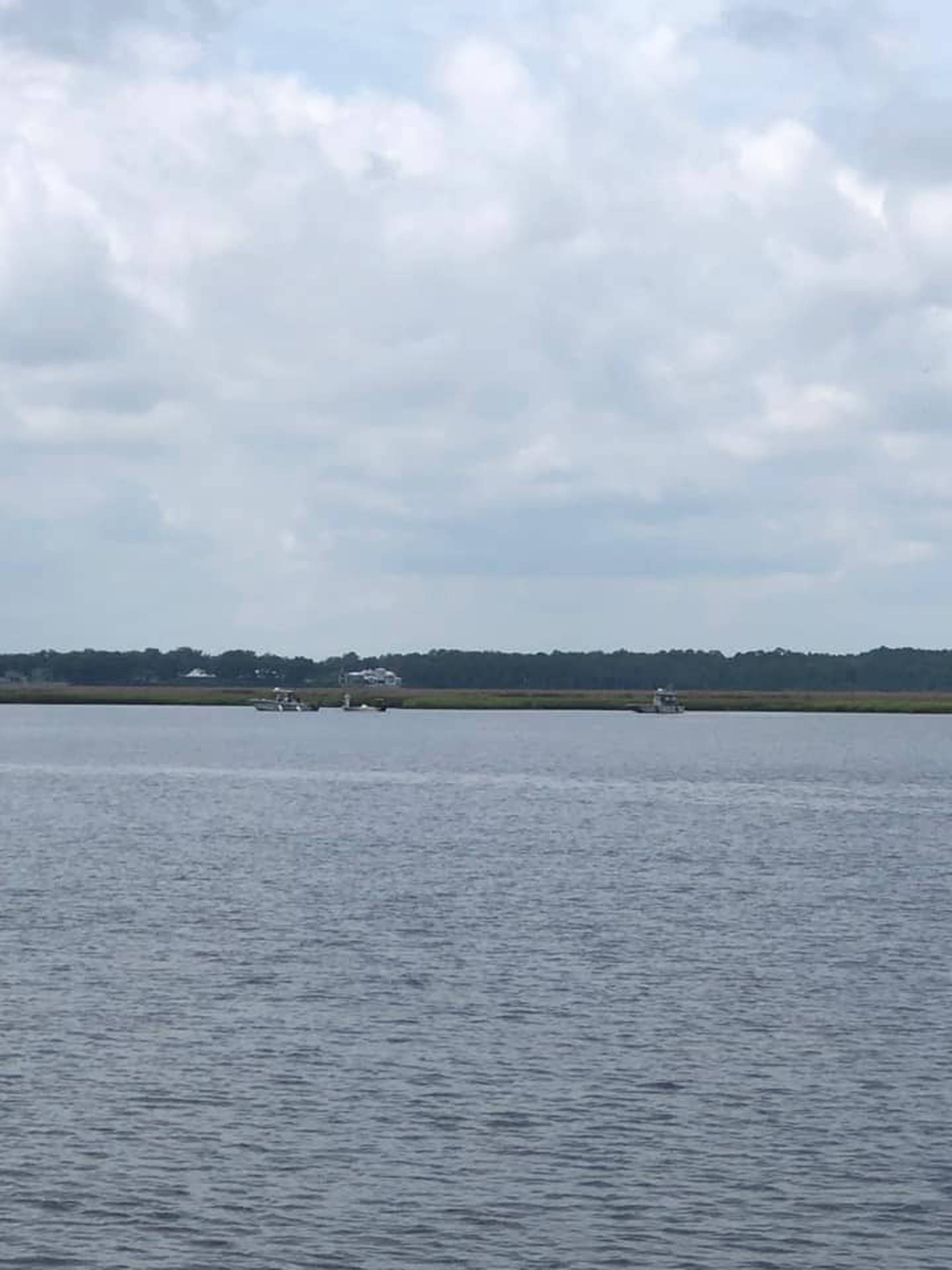 Crews responding to plane down in the St. Marys River on June 18, 2021 (Viewer photo)
