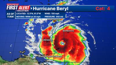 First Alert Weather: Hurricane Beryl makes landfall just shy of Category 5 status