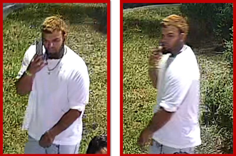 Police released these two pictures of a man they believe has information of an October 2023 murder.