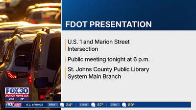 FDOT hosting meeting on proposed changes to U.S. 1 and Marion Street intersection