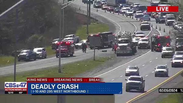 Firefighters, troopers responding to deadly crash on I-295 north at the exit ramp to I-10 eastbound