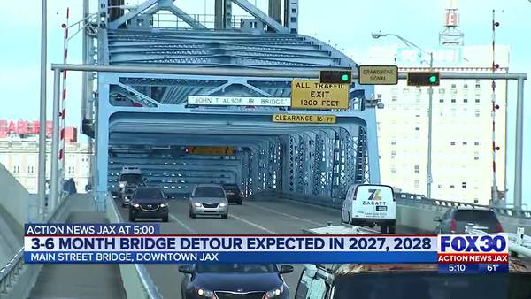 FDOT: Main Street Bridge to close for 3-6 months in late 2027 to early 2028 for support replacement