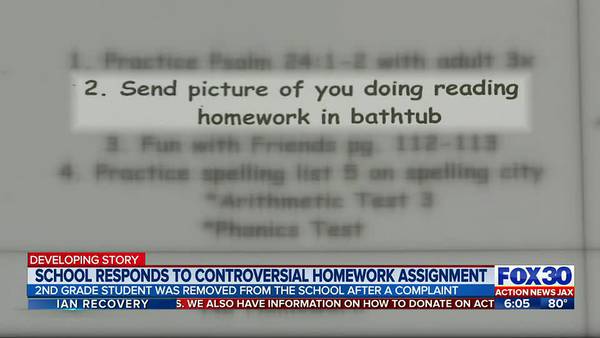 Jacksonville school responds to controversial homework assignment
