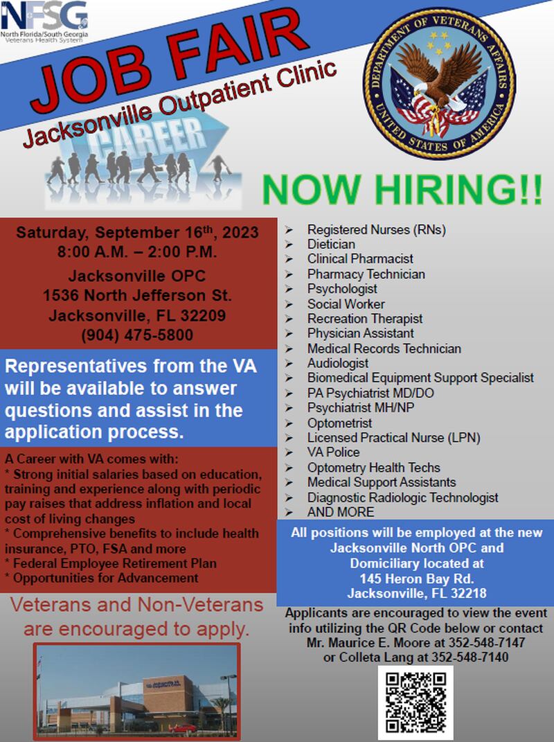 NFSG will be holding a job fair on Saturday at the Jacksonville OPC.