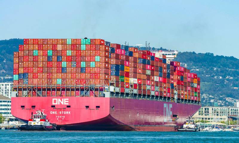 The largest containership to call Jacksonville, One Stork, is almost three and half football fields long.