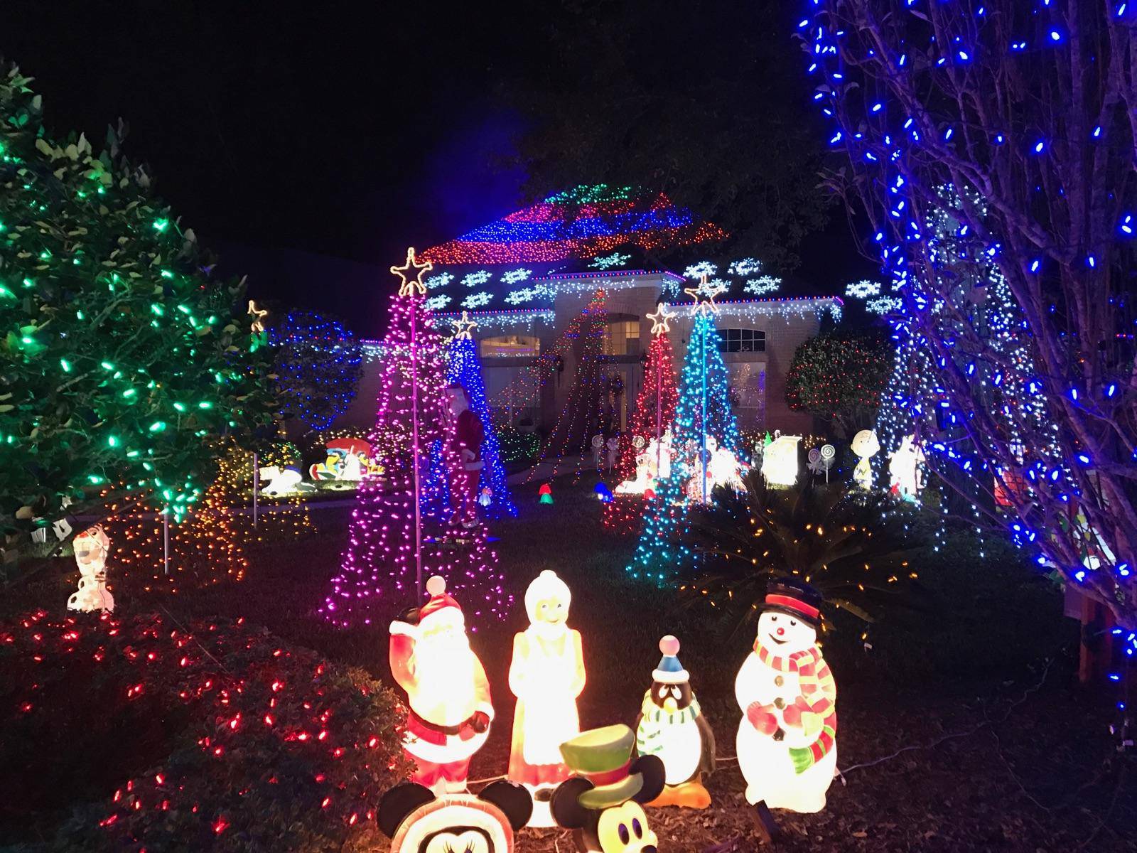 Map of the best places to see Christmas lights in Jacksonville and