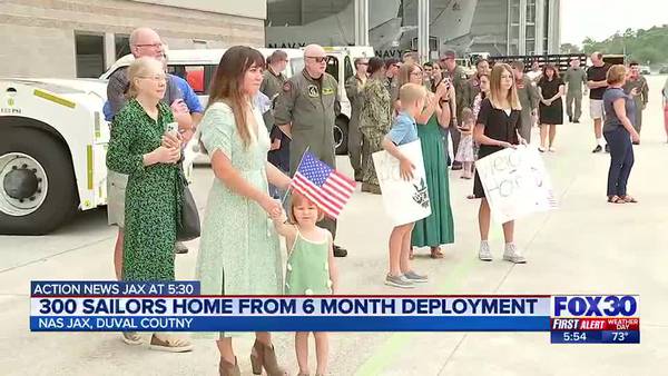 ‘It’s indescribable:’ Sailors return to NAS Jax after deployment to Japan