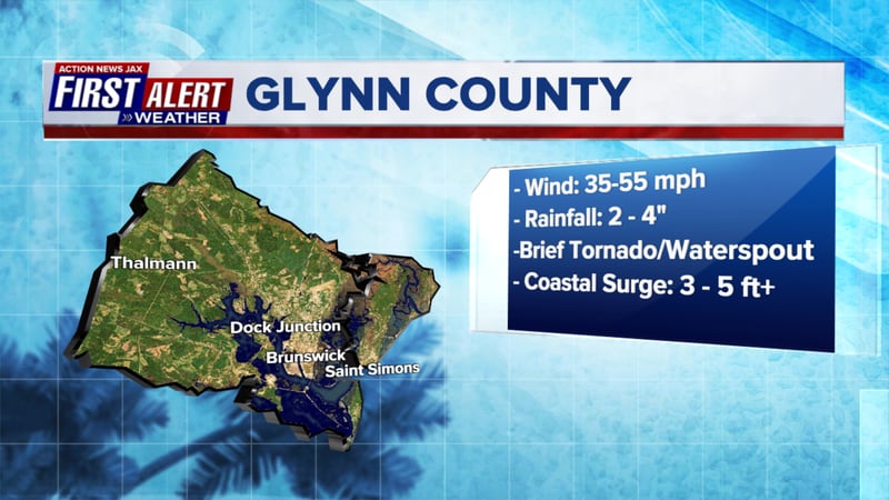 Nicole: Forecasted impacts for Glynn County, Ga.
