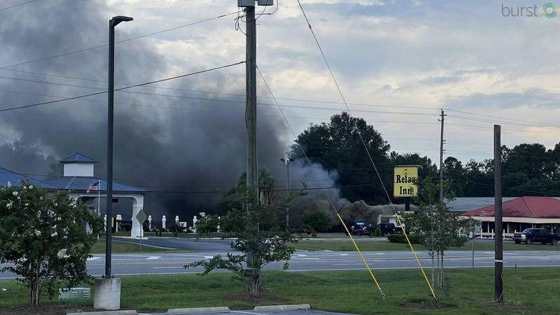 Fire crews from Charlton, Camden, Kingsland, and Nassau were all part of fighting the fire at the Relax Inn in Folkston, Ga.