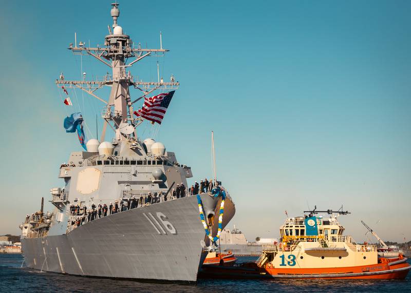 USS Thomas Hudner returning home to Naval Station Mayport following an eight-month long deployment.