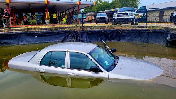 Bradford women rescued from car after crashing into retention pond