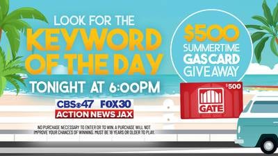 Contest: Watch Action News Jax weeknights at 6 p.m. to win a $500 Gate gas card!