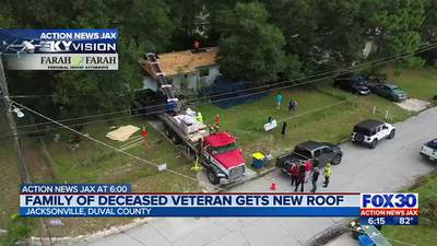 ‘Thank you from the bottom of our hearts’: New roof given to family of deceased Duval veteran